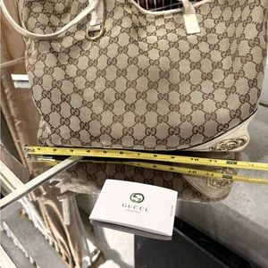 Authentic Gucci GG Monogram Large Britt Tote Off White.